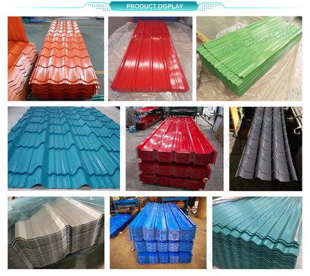 Material de construcción PPGI Color revestido CGI corrugado / ondulado galvanizado de hierro / acero Hoja de techo / azulejo con y Z30-Z40 revestimiento