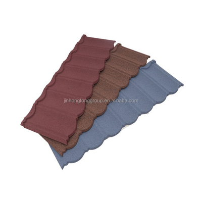 Material de construcción de diseño moderno Techo revestido con tejas de piedra de 0,4 mm Techo de tejas metálicas interconectadas Techo de tejas de tejas de tejas en colores personalizados