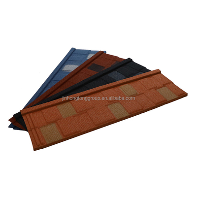 Tejas de techo plano 300 * 400mm 3.2kg Peso de piedra recubierta de tejas de techo de tejas de paso para edificios de oficinas Muestra por favor contáctenos
