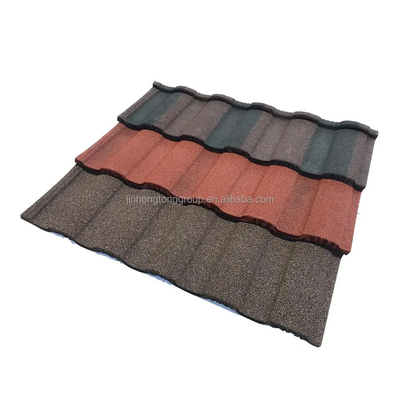 Construcción Materiales de techado de construcción Tejas de techado de metal recubiertas de piedra con superficie recubierta de astillas de piedra de color a prueba de ultravioleta