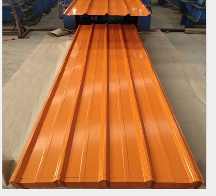 600-1250 mm de ancho de alta resistencia galvanizado corrugado de color de la hoja de techo de metal DX51D PPGI hoja de color de zinc revestido de acero placa de techo