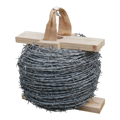15.5 Gauge 1.7mm espesor en caliente sumergido galvanizado de acero de alambre de púas bobina de 60 pies tipo de afeitador afeitador cruzado de 2 puntos