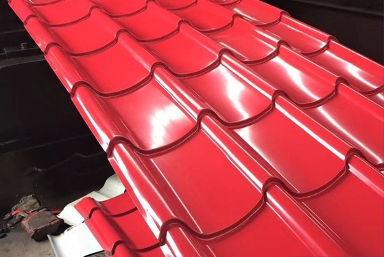 Zinc galvanizado color azulejos de techo de acero corrugado PPGI hoja recubierta para la construcción a 0,2 4 mm de espesor ASTM estándar