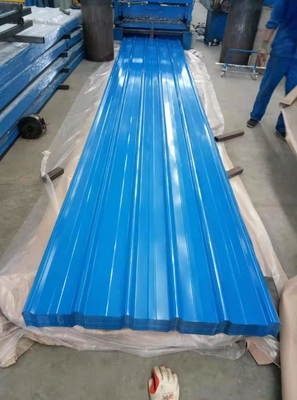 Lámina de acero ondulado galvanizado de color revestido de larga envergadura Lámina de techo para construcción de edificios