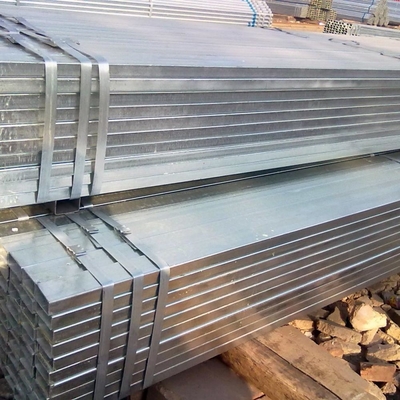 Entrega rápida Tubo de acero caliente galvanizado de acero suave cuadrado rectangular Ms Gi Tubo de acero de sección hueca