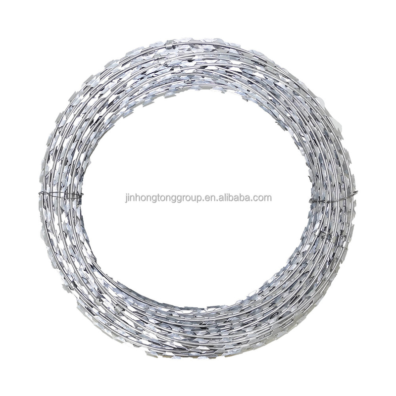 500 mm de diámetro serpente de alambre de afeitar de hierro alambre de Concertina tipo de afeitar de cruz de afeitar antiascenso cuchilla alambre de púas 304 de acero inoxidable