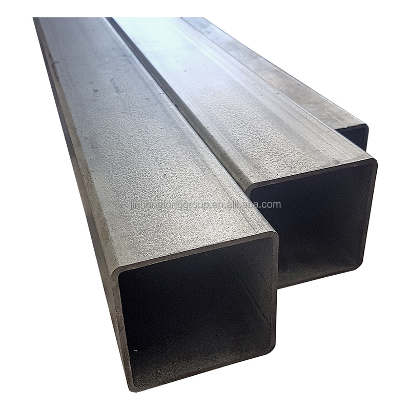 Entrega rápida Tubo de acero caliente galvanizado de acero suave cuadrado rectangular Ms Gi Tubo de acero de sección hueca